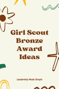 Girl Scout Bronze Award Ideas