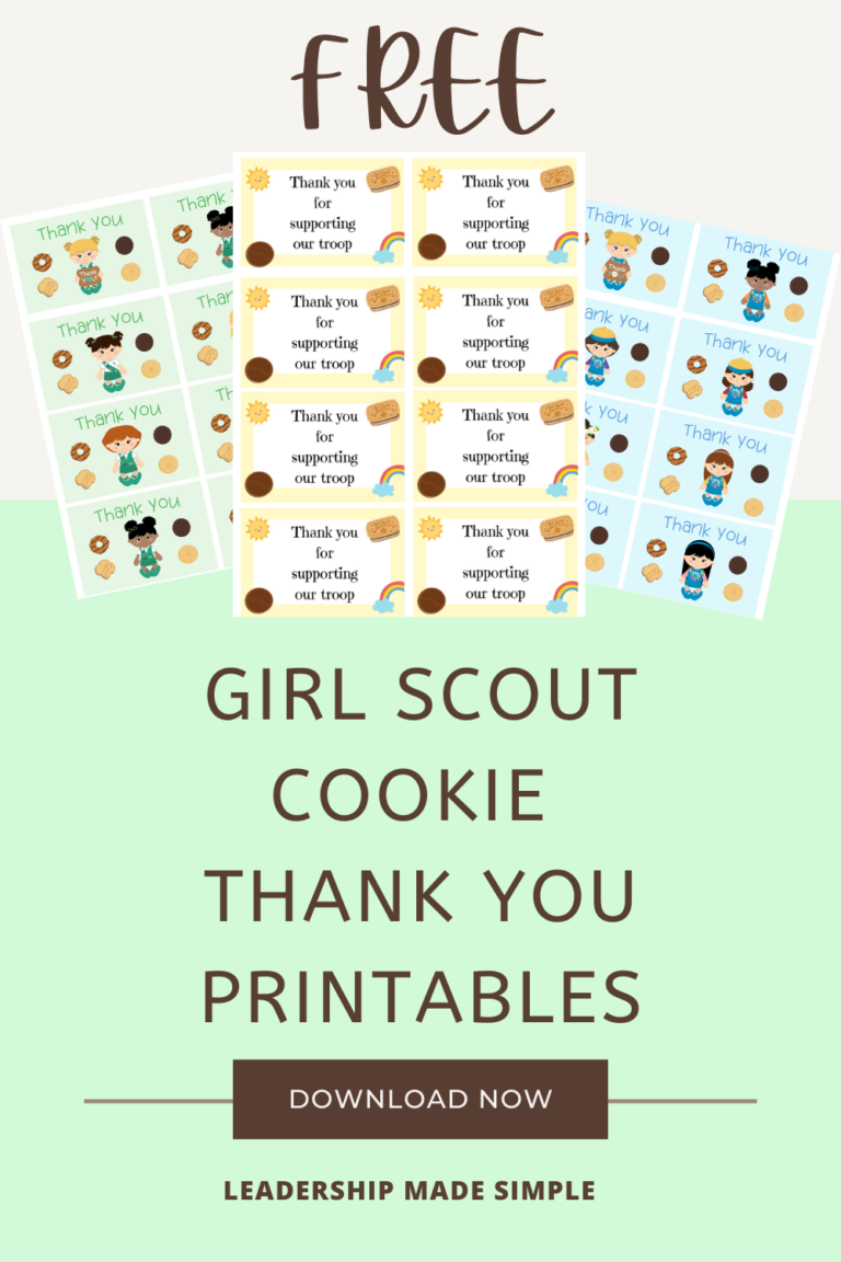 Free Girl Scout Cookie Thank You Printables - Troop Leader