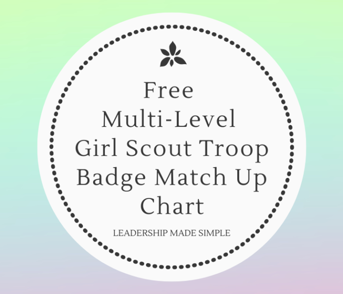 Free Multi-Level Girl Scout Troop Badge Match Up Chart