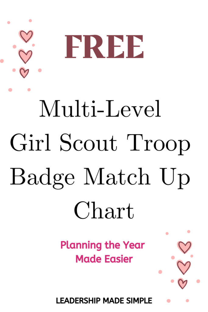 Free Multi-Level Girl Scout Troop Badge Match Up Chart