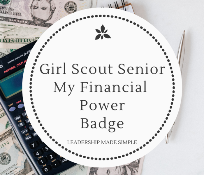 Girl Scout Senior My Financial Power Badge