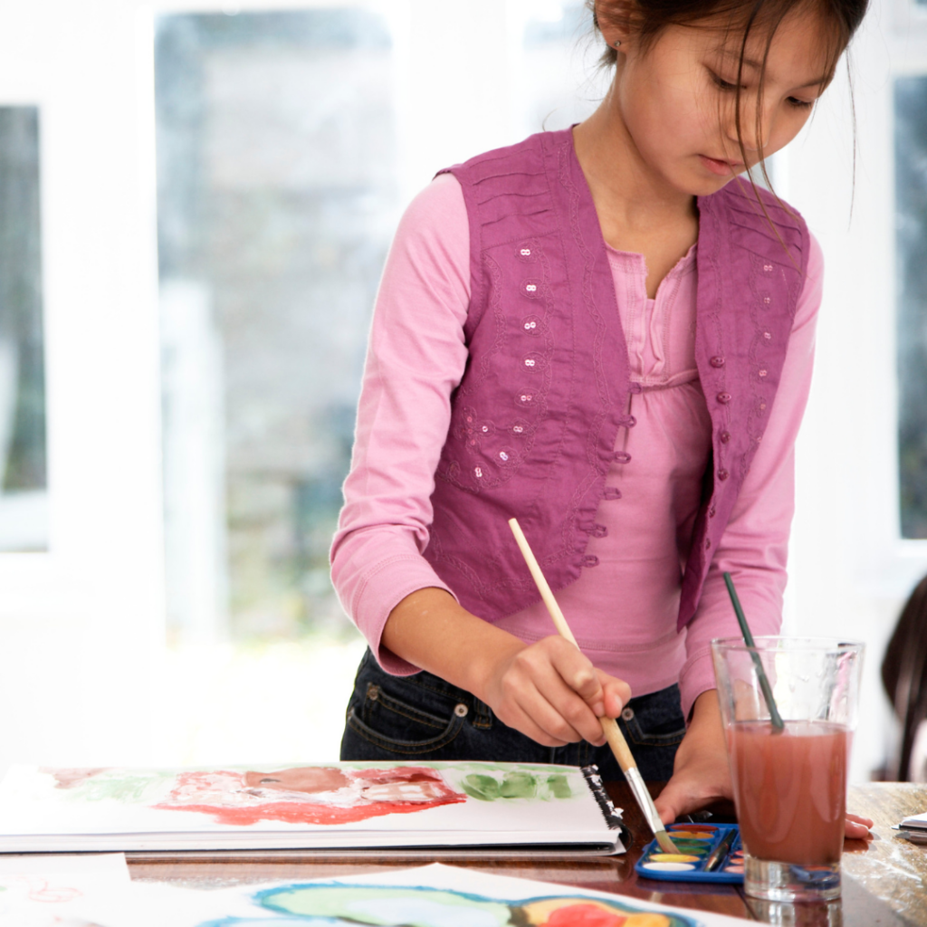Girl Scout Painting Meeting