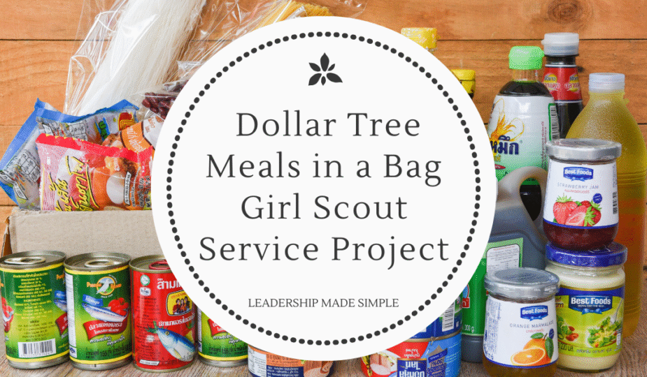 Dollar Tree Meals in a Bag Girl Scout Service Project