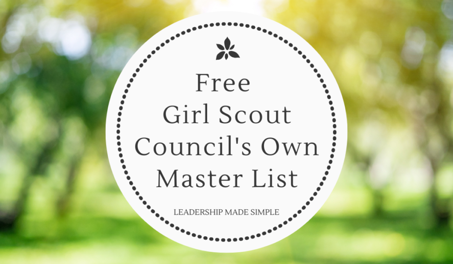 Free Girl Scout Council's Own Master List