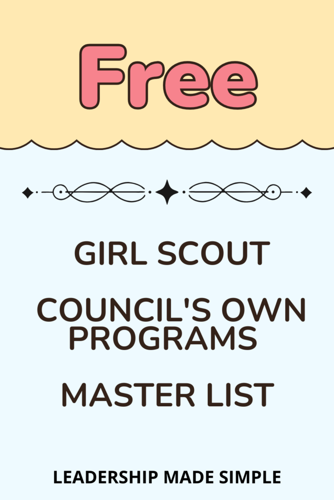 Free Girl Scout Council's Own Master List